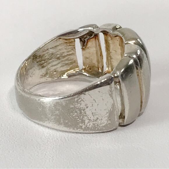 Vintage 925 Sterling Silver Milor Italy Ribbed Puffy Abstract Modern Ring 7 - Picture 12 of 15